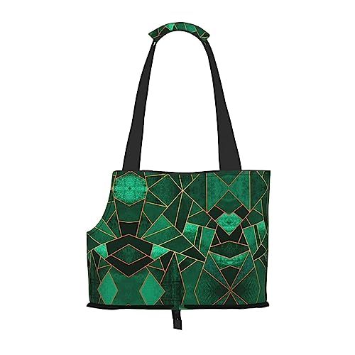 Tragetasche für Haustiere mit geometrischem Druck, Schwarz und Gold, für Hunde und Katzen, tragbare Tasche für kleine bis mittelgroße Katzen und kleine Hunde von PIXOLE