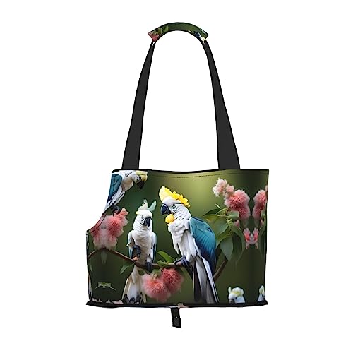 Transporttasche für Haustiere, Kakadu, Vogel, Blumendruck, für Hunde und Katzen, tragbare Tasche für kleine bis mittelgroße Katzen und kleine Hunde Transporttasche für Haustiere, Kakadu, Vogel, Blumendruck, für Hunde und Katzen, tragbare Tasche für kleine bis mittelgroße Katzen und kleine Hunde von PIXOLE
