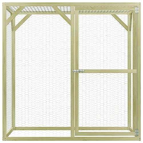 PIXZSSI Hühnerkäfig Outdoor 1,5x1,5x1,5 m Imprägniertes Kiefernholz Hühnerstall mit Einer Leicht zu öffnenden, Abschließbaren Tür mit Schieberiegel Versehen Tierkäfige für Hennen, Enten PIXZSSI Hühnerkäfig Outdoor 1,5x1,5x1,5 m Imprägniertes Kiefernholz Hühnerstall mit Einer Leicht zu öffnenden, Abschließbaren Tür mit Schieberiegel Versehen Tierkäfige für Hennen, Enten von PIXZSSI