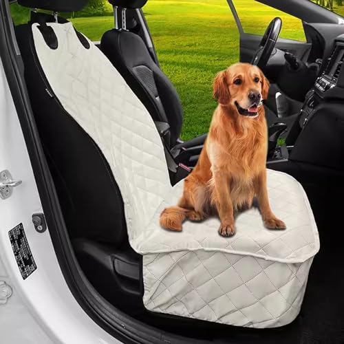 Auto-Vordersitz-Hundebezug, Wasserdichter Autositzschutz Gegen Fell Und Schmutz, Universelles Fahrzeugzubehör Für PKW, LKW, SUV,Beige Auto-Vordersitz-Hundebezug, Wasserdichter Autositzschutz Gegen Fell Und Schmutz, Universelles Fahrzeugzubehör Für PKW, LKW, SUV,Beige von PJDDP