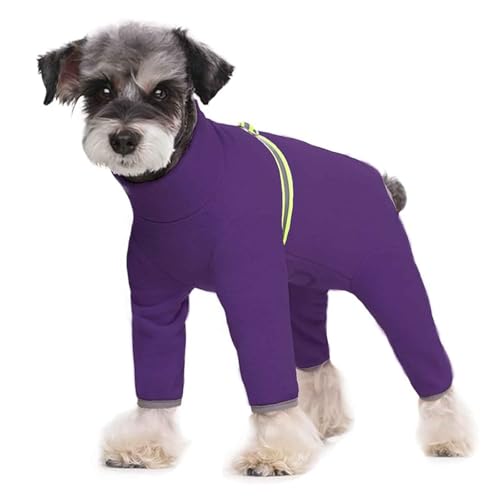 Chirurgischer Erholungsanzug Für Hunde, Hundebody Nach Op, Haustier Winter Warme Vierbeiner Jumpsuit Pyjama, Reflektierende Hundemantel, Für Kleine Hunde,Lila,XS von PJDDP