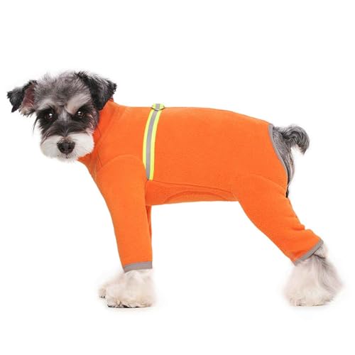 Chirurgischer Erholungsanzug Für Hunde, Hundebody Nach Op, Haustier Winter Warme Vierbeiner Jumpsuit Pyjama, Reflektierende Hundemantel, Für Kleine Hunde,Orange,XL von PJDDP