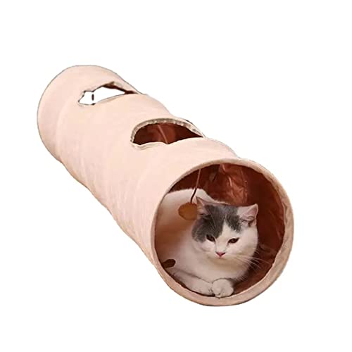 Extra Lange zusammenklappbare Katzenröhren und Tunnel Interaktives Spielzeug von Bunny, interaktives Peek-a-Boo-Katzenrutsche-Katzenröhrenspielzeug mit 2 Fenstern für Kaninchen, Welpen, Kätzchen von PJDDP