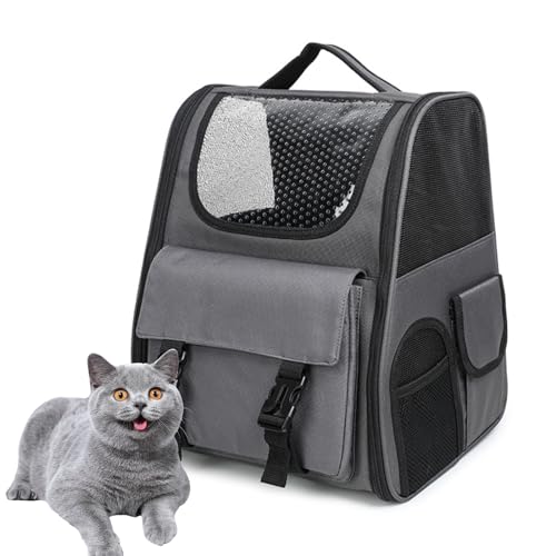 PJDDP Grau,Katzen-Rucksack, Großer Haustier-Rucksack, Hundetragerucksack Für Mittelgroße Und Kleine Hunde, Katzen, Welpen, Kätzchen, Belüfteter Netzstoff, Für Wandern, Camping PJDDP Grau,Katzen-Rucksack, Großer Haustier-Rucksack, Hundetragerucksack Für Mittelgroße Und Kleine Hunde, Katzen, Welpen, Kätzchen, Belüfteter Netzstoff, Für Wandern, Camping von PJDDP