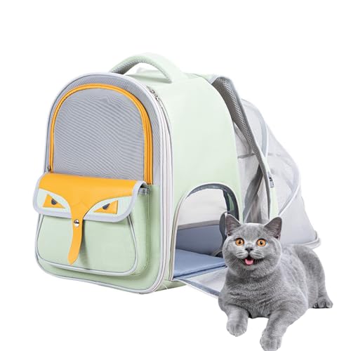 Grün,Hunderucksack, Erweiterbarer Platz, Tragbare Katzentasche Mit Netz Fenster, Atmungsaktive Hundetasche, Wasserdichtes Oxford-Tuch, Ideal Für Reisen von PJDDP