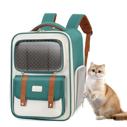 PJDDP Haustier-Tragerucksack, Faltbarer Haustier-Tragerucksack Für Katzen Und Kleine Hunde, Belüfteter Rucksackträger Für Reisen, Outdoor, Leicht Und Geräumig,Grün PJDDP Haustier-Tragerucksack, Faltbarer Haustier-Tragerucksack Für Katzen Und Kleine Hunde, Belüfteter Rucksackträger Für Reisen, Outdoor, Leicht Und Geräumig,Grün von PJDDP