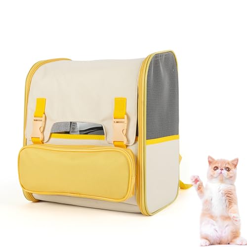 PJDDP Haustier-Tragerucksack Für Katzen, Hunde Und Kleintiere, Tragbarer Haustier-Reiseträger, Super Belüftetes Design, Ideal Für Reisen/Wandern/Camping,Gelb PJDDP Haustier-Tragerucksack Für Katzen, Hunde Und Kleintiere, Tragbarer Haustier-Reiseträger, Super Belüftetes Design, Ideal Für Reisen/Wandern/Camping,Gelb von PJDDP