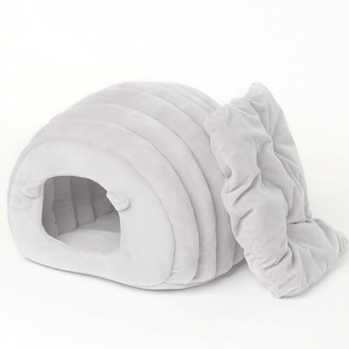 PJDDP Haustiernest, Katzenhausbett gemütliche halbvergängliche Katzennest Winter warmes Nest weiche Faltbare Schlafmatten Pad Cosy Kätzchen Cave,Grau PJDDP Haustiernest, Katzenhausbett gemütliche halbvergängliche Katzennest Winter warmes Nest weiche Faltbare Schlafmatten Pad Cosy Kätzchen Cave,Grau von PJDDP