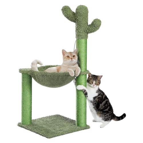 PJDDP Kaktus-Katzenbaum, 33,1 Zoll Großer Katzenturm Für Hauskatzen Mit Sisal-Überzogenem Kratzbaum, Hängematte Und Flauschigen Bällen, Mehrstufiger Katzenkletterbaum PJDDP Kaktus-Katzenbaum, 33,1 Zoll Großer Katzenturm Für Hauskatzen Mit Sisal-Überzogenem Kratzbaum, Hängematte Und Flauschigen Bällen, Mehrstufiger Katzenkletterbaum von PJDDP