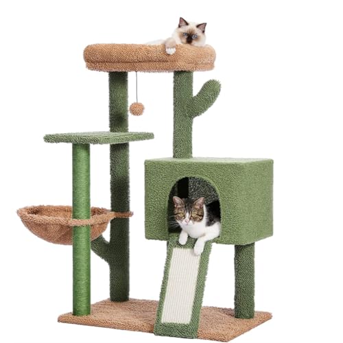 PJDDP Kaktus-Katzenbaum, Mehrstöckiger Katzen-Kratzbaum, Katzen-Aktivitätszentrum, Haustiermöbel Mit Ball, Plüschsitzstange, Plattform, Korb PJDDP Kaktus-Katzenbaum, Mehrstöckiger Katzen-Kratzbaum, Katzen-Aktivitätszentrum, Haustiermöbel Mit Ball, Plüschsitzstange, Plattform, Korb von PJDDP