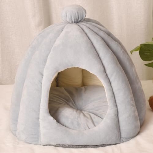 PJDDP Katzenbett Für Innenkatzen, Haustier Zelthöhlenbett Katzenhaus in Innenbett Mit Abnehmbarem Schaumkissen Süßes Kürbisstil Katze Höhlenbett Weiche Halbklassige,Light Gray,L PJDDP Katzenbett Für Innenkatzen, Haustier Zelthöhlenbett Katzenhaus in Innenbett Mit Abnehmbarem Schaumkissen Süßes Kürbisstil Katze Höhlenbett Weiche Halbklassige,Light Gray,L von PJDDP