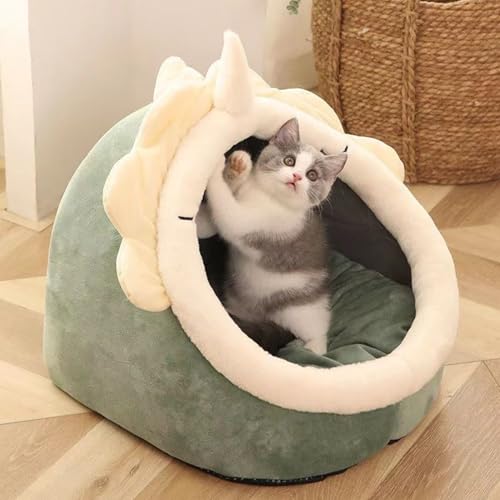 PJDDP Katzenbetthöhle für Innenkatzen, Katzenhidne Höhlenbett Beruhigungsnest Katzenbett Katzenbett Höhle geschlossene Katze Nest gemütlich mit hängenden Spielzeug,Grün PJDDP Katzenbetthöhle für Innenkatzen, Katzenhidne Höhlenbett Beruhigungsnest Katzenbett Katzenbett Höhle geschlossene Katze Nest gemütlich mit hängenden Spielzeug,Grün von PJDDP