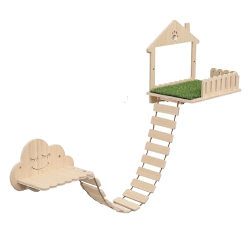 PJDDP Katzenhängematte, Wandmontierte Katzenregale Mit Katzenbrücken-Sets Zum Klettern, Spielen Und Schlafen Der Katze, Modernes Katzenbett Aus Holz Für Den Innenbereich Und Wandmöbel PJDDP Katzenhängematte, Wandmontierte Katzenregale Mit Katzenbrücken-Sets Zum Klettern, Spielen Und Schlafen Der Katze, Modernes Katzenbett Aus Holz Für Den Innenbereich Und Wandmöbel von PJDDP