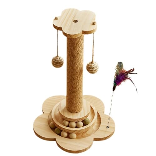 PJDDP Katzenkratzbaum Für Hauskatzen Mit Massivem Holzsockel, Katzenkratzbaum Mit Interaktivem Trackball, Kleiner Kratzbaum Für Kätzchen, Lustiger Kratzbaum Für Katzen,Large Size PJDDP Katzenkratzbaum Für Hauskatzen Mit Massivem Holzsockel, Katzenkratzbaum Mit Interaktivem Trackball, Kleiner Kratzbaum Für Kätzchen, Lustiger Kratzbaum Für Katzen,Large Size von PJDDP