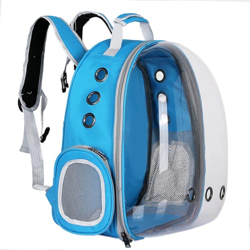 PJDDP Katzenrucksack, Katzen Hunde Rucksack Transparent Atmungsaktive Katzentransportbox, Für 7Kg Haustiere Katzen Transporttasche Katzen Rucksack Für Wandern Und Camping,Blau PJDDP Katzenrucksack, Katzen Hunde Rucksack Transparent Atmungsaktive Katzentransportbox, Für 7Kg Haustiere Katzen Transporttasche Katzen Rucksack Für Wandern Und Camping,Blau von PJDDP