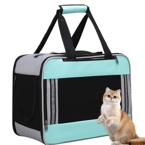 PJDDP Katzentasche, Katzen Rucksack, Hunderucksack Bis 6Kg, Katzenrucksack Mit Fenster, Faltbare Oxford Katzentransporttasche, Katzenrucksack Große Katzen, Hunde Tragetasche Für Außenbereich von PJDDP