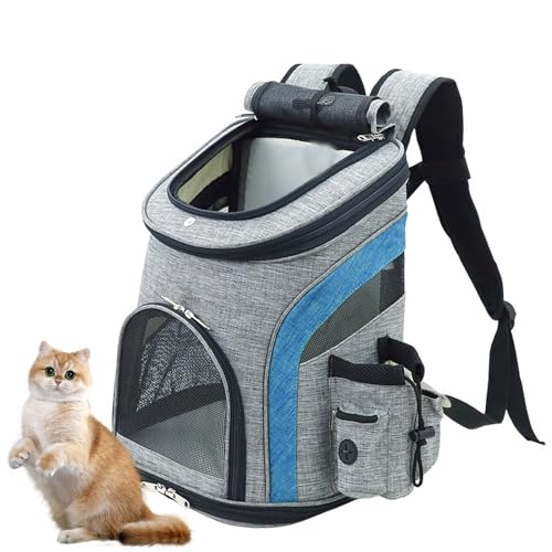 PJDDP Katzentrage-Rucksack, Faltbarer Haustiertrage-Rucksack Für Katzen Und Kleine Hunde, Belüftetes Design, Beidseitiger Einstieg, Haustiertasche Für Reisen, Camping, Wandern,Blau PJDDP Katzentrage-Rucksack, Faltbarer Haustiertrage-Rucksack Für Katzen Und Kleine Hunde, Belüftetes Design, Beidseitiger Einstieg, Haustiertasche Für Reisen, Camping, Wandern,Blau von PJDDP