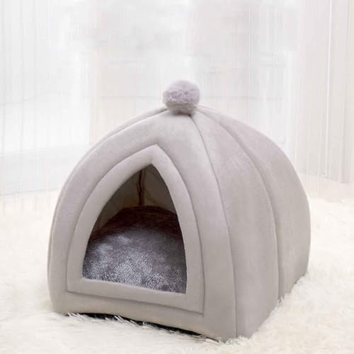 Katzenzelt, Halbgeschlossenes Schlafnest Aus Plüsch, 2-In-1 Faltbare Haustierbett Für Katzen, Katzenbetten Für Hauskatzen, Katzenhaus Mit Waschbaren Kissen Für Kleine Haustiere,Grau,XL Katzenzelt, Halbgeschlossenes Schlafnest Aus Plüsch, 2-In-1 Faltbare Haustierbett Für Katzen, Katzenbetten Für Hauskatzen, Katzenhaus Mit Waschbaren Kissen Für Kleine Haustiere,Grau,XL von PJDDP