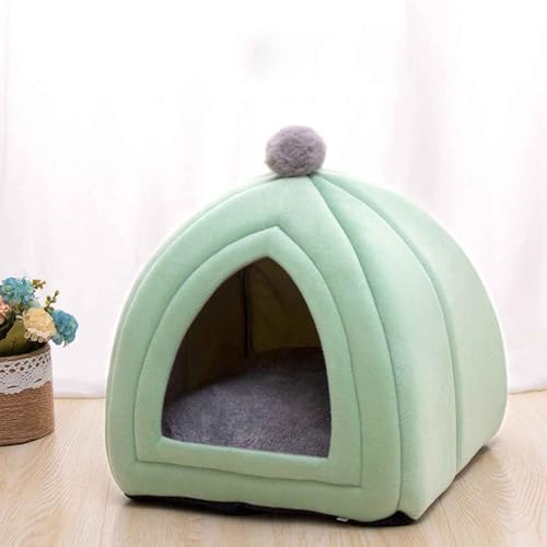 Katzenzelt, Halbgeschlossenes Schlafnest Aus Plüsch, 2-In-1 Faltbare Haustierbett Für Katzen, Katzenbetten Für Hauskatzen, Katzenhaus Mit Waschbaren Kissen Für Kleine Haustiere,Grün,L Katzenzelt, Halbgeschlossenes Schlafnest Aus Plüsch, 2-In-1 Faltbare Haustierbett Für Katzen, Katzenbetten Für Hauskatzen, Katzenhaus Mit Waschbaren Kissen Für Kleine Haustiere,Grün,L von PJDDP