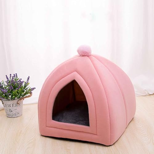 Katzenzelt, Halbgeschlossenes Schlafnest Aus Plüsch, 2-In-1 Faltbare Haustierbett Für Katzen, Katzenbetten Für Hauskatzen, Katzenhaus Mit Waschbaren Kissen Für Kleine Haustiere,Rosa,XL Katzenzelt, Halbgeschlossenes Schlafnest Aus Plüsch, 2-In-1 Faltbare Haustierbett Für Katzen, Katzenbetten Für Hauskatzen, Katzenhaus Mit Waschbaren Kissen Für Kleine Haustiere,Rosa,XL von PJDDP