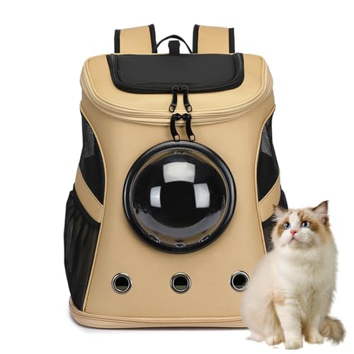 PJDDP Khaki,Clear Bubble Cat Carrier Rucksack, Space Capsule Pet Carrier Rucksack Für Große Katzen Und Kleine Hunde, Atmungsaktiver Hunderucksack Carrier Für Reisen Und Wandern PJDDP Khaki,Clear Bubble Cat Carrier Rucksack, Space Capsule Pet Carrier Rucksack Für Große Katzen Und Kleine Hunde, Atmungsaktiver Hunderucksack Carrier Für Reisen Und Wandern von PJDDP