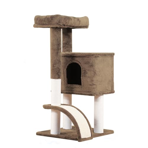 PJDDP Kleiner Kratzbaum 34 Zoll, Mehrstöckiger Kratzbaum, Katzenturm Für Hauskatzen, Plüschsitzstange, Katzenmöbel-Aktivitätszentrum Für Katzen, Kätzchen/Kleine Katzen,Braun PJDDP Kleiner Kratzbaum 34 Zoll, Mehrstöckiger Kratzbaum, Katzenturm Für Hauskatzen, Plüschsitzstange, Katzenmöbel-Aktivitätszentrum Für Katzen, Kätzchen/Kleine Katzen,Braun von PJDDP