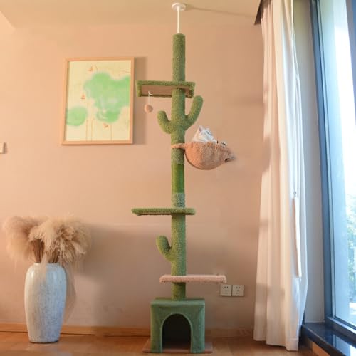 Kratzbaum, 5-Stöckiger Kaktus-Katzenbaum, Katzenturm Mit Bequemer Hängematte, Sisal-Katzenkratzbaum, Stabile Plattform Für Zimmerkatzen,Cat Nest von PJDDP