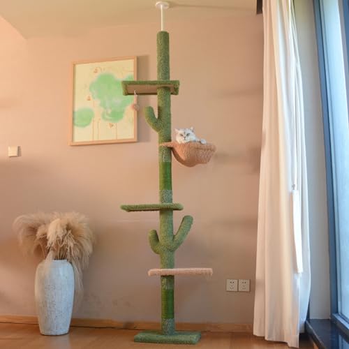 Kratzbaum, 5-Stöckiger Kaktus-Katzenbaum, Katzenturm Mit Bequemer Hängematte, Sisal-Katzenkratzbaum, Stabile Plattform Für Zimmerkatzen,No cat Nest von PJDDP