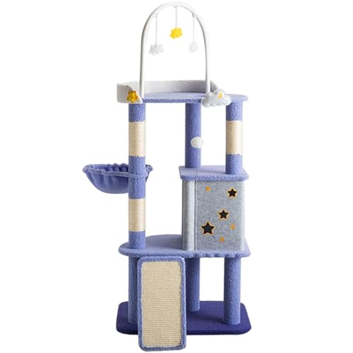 PJDDP Kratzbaum-Turm-Eigentumswohnung Mit Sisal-Kratzbaumbrett, Luxuriöses, Gemütliches Haus Für Den Innenbereich, Robust Für Katzen, Mehrstufige Spielaktivitäten, Plattform, Hohe Sitzstange PJDDP Kratzbaum-Turm-Eigentumswohnung Mit Sisal-Kratzbaumbrett, Luxuriöses, Gemütliches Haus Für Den Innenbereich, Robust Für Katzen, Mehrstufige Spielaktivitäten, Plattform, Hohe Sitzstange von PJDDP