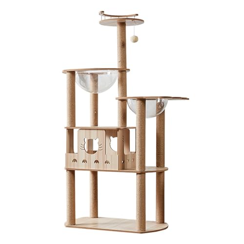 PJDDP Massivholz-Kratzbaum 60 Zoll, Robuster Kratzbaumturm Aus Holz Für Große Zimmerkatzen, Hoher Moderner Kratzbaum Mit Raumkapsel, Sisal-Kratzbäume PJDDP Massivholz-Kratzbaum 60 Zoll, Robuster Kratzbaumturm Aus Holz Für Große Zimmerkatzen, Hoher Moderner Kratzbaum Mit Raumkapsel, Sisal-Kratzbäume von PJDDP