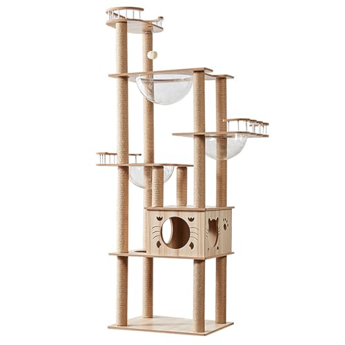 PJDDP Moderner, Mehrstöckiger Großer Kratzbaum Aus Echtem Massivholz, Luxuriöser Katzenturm Aus Holz Mit Mehrschichtiger Plattform Für Hauskatzen PJDDP Moderner, Mehrstöckiger Großer Kratzbaum Aus Echtem Massivholz, Luxuriöser Katzenturm Aus Holz Mit Mehrschichtiger Plattform Für Hauskatzen von PJDDP