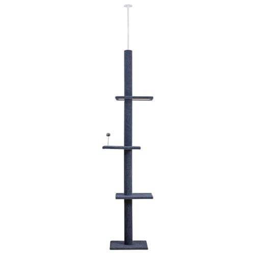 PJDDP Moderner Dreistufiger Kratzbaum (95,2"-110") | Verstellbarer, Vom Boden Bis Zur Decke Reichender, Mehrstufiger Katzenturm | Ideal Zum Klettern, Sitzen Oder Kratzen von PJDDP