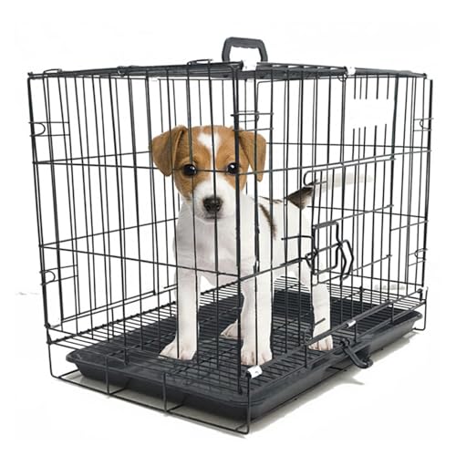 PJDDP 23,6-Zoll-Hundekäfigbox – Robuste, Faltbare Box Aus Schwarzem Metall Mit Kaubeständiger Kunststoffbodenschale Und Tragegriff – Ideal Für Das Welpentraining PJDDP 23,6-Zoll-Hundekäfigbox – Robuste, Faltbare Box Aus Schwarzem Metall Mit Kaubeständiger Kunststoffbodenschale Und Tragegriff – Ideal Für Das Welpentraining von PJDDP
