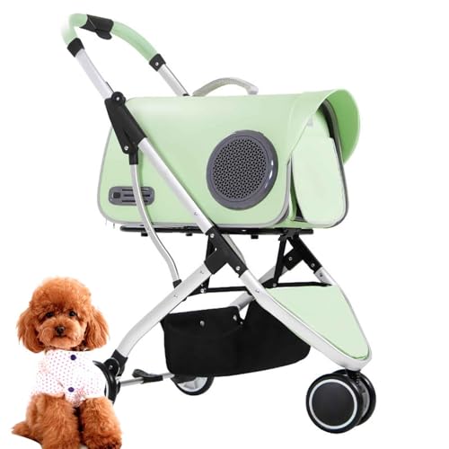 PJDDP 2In1 Hundebuggy, Hundewagen, Hundebuggy Klappbar, Hundewagen Mit Aufbewahrungskorb, Ideal Für Reisen/Spaziergänge/Camping,Grün PJDDP 2In1 Hundebuggy, Hundewagen, Hundebuggy Klappbar, Hundewagen Mit Aufbewahrungskorb, Ideal Für Reisen/Spaziergänge/Camping,Grün von PJDDP
