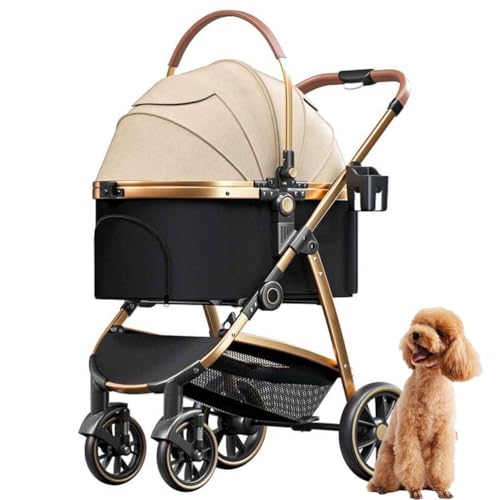 PJDDP 3 in 1 Hundebuggy, Haustier-Kinderwagen, Hunde-Kinderwagen Mit Aufbewahrungskorb, Getränkehalter Für Kleine/Mittlere Hunde Und Katzen PJDDP 3 in 1 Hundebuggy, Haustier-Kinderwagen, Hunde-Kinderwagen Mit Aufbewahrungskorb, Getränkehalter Für Kleine/Mittlere Hunde Und Katzen von PJDDP