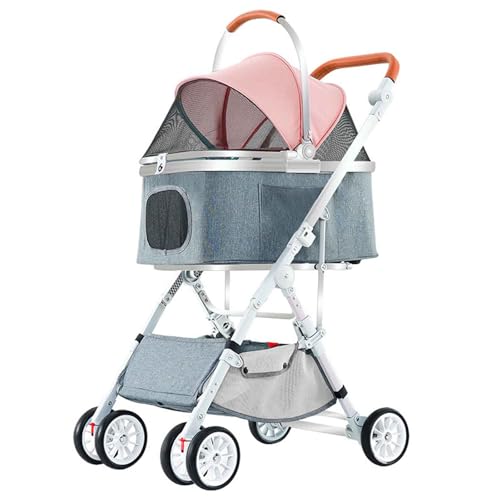 PJDDP 3 in 1 Hundewagen, Haustier-Kinderwagen – Hunde-Kinderwagen Für Mittelgroße Hunde Und Katzen, Hundebuggy Mit Klappfunktion, Tragbarer Haustier Kinderwagen,Rosa PJDDP 3 in 1 Hundewagen, Haustier-Kinderwagen – Hunde-Kinderwagen Für Mittelgroße Hunde Und Katzen, Hundebuggy Mit Klappfunktion, Tragbarer Haustier Kinderwagen,Rosa von PJDDP