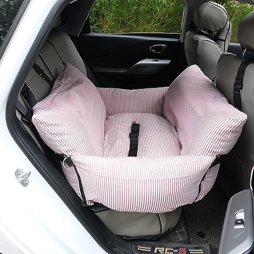 PJDDP Abnehmbarer, waschbarer Hunde-Autositz für mittelgroße und große Hunde, Haustier-Autositz mit verstellbarem Gurt, Sicherheitshaken und Aufbewahrungstaschen,Red Stripes PJDDP Abnehmbarer, waschbarer Hunde-Autositz für mittelgroße und große Hunde, Haustier-Autositz mit verstellbarem Gurt, Sicherheitshaken und Aufbewahrungstaschen,Red Stripes von PJDDP