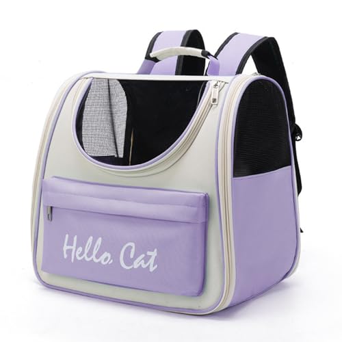 PJDDP Atmungsaktiver Katzentrage-Rucksack, Haustiertrage Für Kleine Hunde, Für Kätzchen, Welpen, Rucksack Zum Tragen Für Reisen, Wandern, Camping,Lila PJDDP Atmungsaktiver Katzentrage-Rucksack, Haustiertrage Für Kleine Hunde, Für Kätzchen, Welpen, Rucksack Zum Tragen Für Reisen, Wandern, Camping,Lila von PJDDP