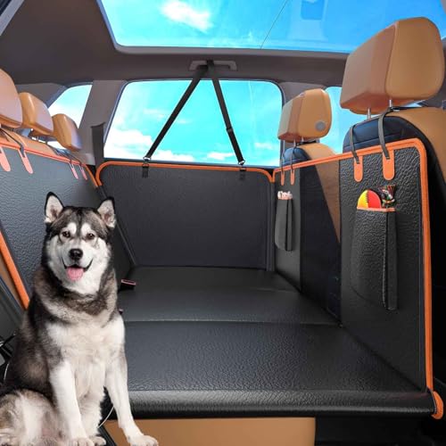 PJDDP Autoschondecke Hund Rücksitz, Autositzbezug Für Hunde Mit Harter Unterseite Für Die Rückbank, Wasserdicht Kratzfest Sturzprävention Hundematte Auto Für Auto, SUV, LKW von PJDDP