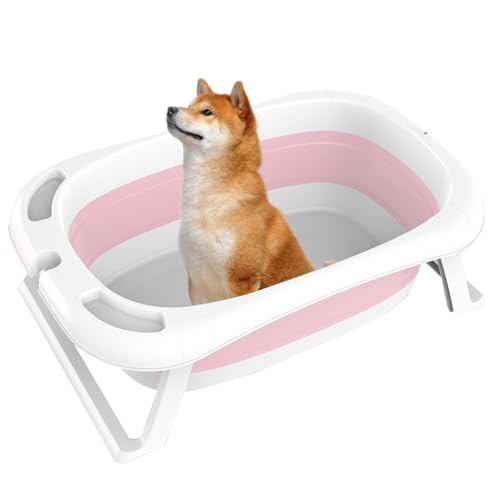 PJDDP Badewanne Für Hunde,Multifunktionale Faltbare Kleine Haustier-Badewanne Mit Ablaufloch, Tragbar, Für Drinnen Und Draußen, Für Welpen, Kleine Hunde Und Katzen,Rosa PJDDP Badewanne Für Hunde,Multifunktionale Faltbare Kleine Haustier-Badewanne Mit Ablaufloch, Tragbar, Für Drinnen Und Draußen, Für Welpen, Kleine Hunde Und Katzen,Rosa von PJDDP