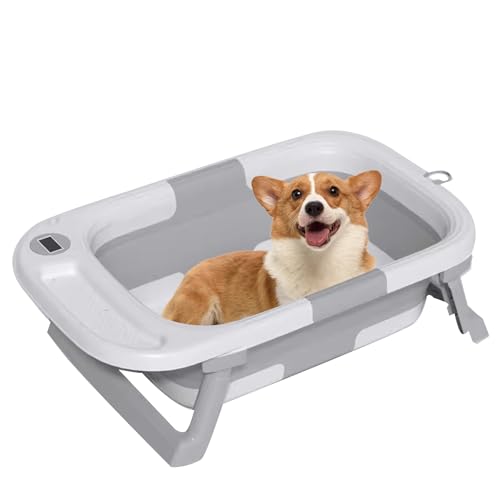 PJDDP Badewanne Mit Ablaufventil Für Hunde Und Katzen, Faltbare Hundewanne, Hundeplanschbecken rutschfest, Tragbare Hundebadewanne,Grau PJDDP Badewanne Mit Ablaufventil Für Hunde Und Katzen, Faltbare Hundewanne, Hundeplanschbecken rutschfest, Tragbare Hundebadewanne,Grau von PJDDP