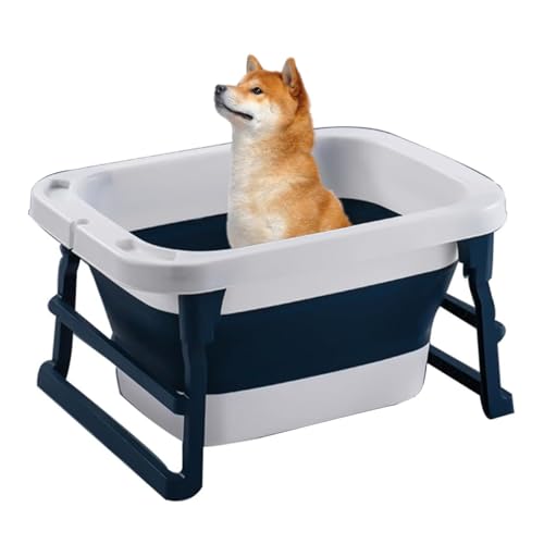 PJDDP Badewanne Und Hundewaschstation Für Zuhause,Tragbar/Faltbar, Für Drinnen Und Draußen,Badewanne Mit Ablaufventil Für Hunde Und Katzen,Blau PJDDP Badewanne Und Hundewaschstation Für Zuhause,Tragbar/Faltbar, Für Drinnen Und Draußen,Badewanne Mit Ablaufventil Für Hunde Und Katzen,Blau von PJDDP