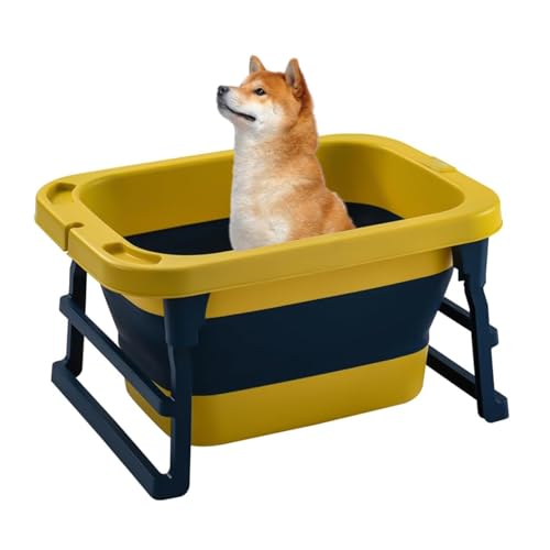 PJDDP Badewanne Und Hundewaschstation Für Zuhause,Tragbar/Faltbar, Für Drinnen Und Draußen,Badewanne Mit Ablaufventil Für Hunde Und Katzen,Gelb PJDDP Badewanne Und Hundewaschstation Für Zuhause,Tragbar/Faltbar, Für Drinnen Und Draußen,Badewanne Mit Ablaufventil Für Hunde Und Katzen,Gelb von PJDDP