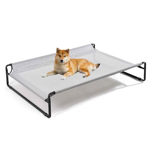 PJDDP Erhöhtes Hundeliege Outdoor, Erhöhtes Katzenbett, Kühlendes Erhöhtes Hundebett Mit Waschbarem Netz, Rutschfesten Füßen, Für Drinnen Und Draußen,Grau,L PJDDP Erhöhtes Hundeliege Outdoor, Erhöhtes Katzenbett, Kühlendes Erhöhtes Hundebett Mit Waschbarem Netz, Rutschfesten Füßen, Für Drinnen Und Draußen,Grau,L von PJDDP