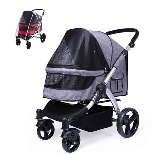 PJDDP Faltbarer Haustier-Kinderwagen, Reise-Haustier-Kinderwagen Mit Aufbewahrungskorb, Regenschutz, Hunde- Und Katzen-Kinderwagen Für Kleine, Mittelgroße, Große Haustiere,Rot PJDDP Faltbarer Haustier-Kinderwagen, Reise-Haustier-Kinderwagen Mit Aufbewahrungskorb, Regenschutz, Hunde- Und Katzen-Kinderwagen Für Kleine, Mittelgroße, Große Haustiere,Rot von PJDDP