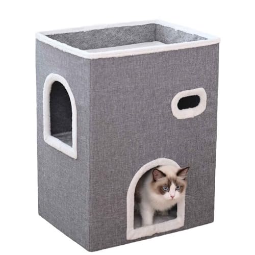 PJDDP Faltbares Katzenhaus, Katzenbett Für Indoor Katzen, Katzenhöhle Mit Kratzbrett, 3 Schicht Würfel Großer Katzenhaus Mit Terrasse PJDDP Faltbares Katzenhaus, Katzenbett Für Indoor Katzen, Katzenhöhle Mit Kratzbrett, 3 Schicht Würfel Großer Katzenhaus Mit Terrasse von PJDDP