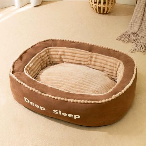 PJDDP Flauschig Hundebett, Flauschiges Katzenbett, Hundebett Mit Rutschfester Unterseite, Abnehmbarem Waschbarem Bezug, Für Kleine, Mittelgroße Und Große Hunde, Katzen,Braun,XL PJDDP Flauschig Hundebett, Flauschiges Katzenbett, Hundebett Mit Rutschfester Unterseite, Abnehmbarem Waschbarem Bezug, Für Kleine, Mittelgroße Und Große Hunde, Katzen,Braun,XL von PJDDP