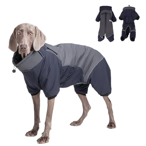 PJDDP Ganzkörper-Wintermantel Für Hunde, wasserdichte Hundejacke, Reflektierender Hunde-Wintermantel, Für Mittelgroße Grosse Hunde,Blau,5XL PJDDP Ganzkörper-Wintermantel Für Hunde, wasserdichte Hundejacke, Reflektierender Hunde-Wintermantel, Für Mittelgroße Grosse Hunde,Blau,5XL von PJDDP
