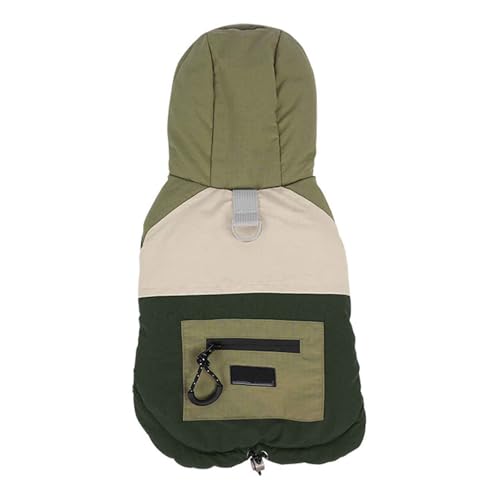 PJDDP Gepolsterter Wintermantel Mit 2 Beinen, Warme Hundemanteljacke, Gepolsterte Jacker Hoodie Mit Reißverschlusstaschen, D-Ring, Für Kleine Hunde,Grün,L PJDDP Gepolsterter Wintermantel Mit 2 Beinen, Warme Hundemanteljacke, Gepolsterte Jacker Hoodie Mit Reißverschlusstaschen, D-Ring, Für Kleine Hunde,Grün,L von PJDDP