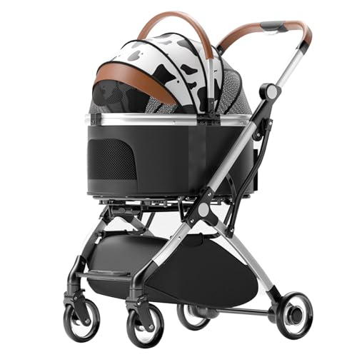 PJDDP Haustier-Kinderwagen, 3-In-1-Hunde-Kinderwagen Für Kleine Und Mittelgroße Hunde, Verbesserter, Vielseitiger Haustier-Kinderwagen Mit Abnehmbarem Reise-Klappträger Und Autositz,Cow Tattoos PJDDP Haustier-Kinderwagen, 3-In-1-Hunde-Kinderwagen Für Kleine Und Mittelgroße Hunde, Verbesserter, Vielseitiger Haustier-Kinderwagen Mit Abnehmbarem Reise-Klappträger Und Autositz,Cow Tattoos von PJDDP